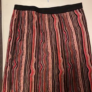 Missoni Multicolor Red Vertical Pleat Skirt
